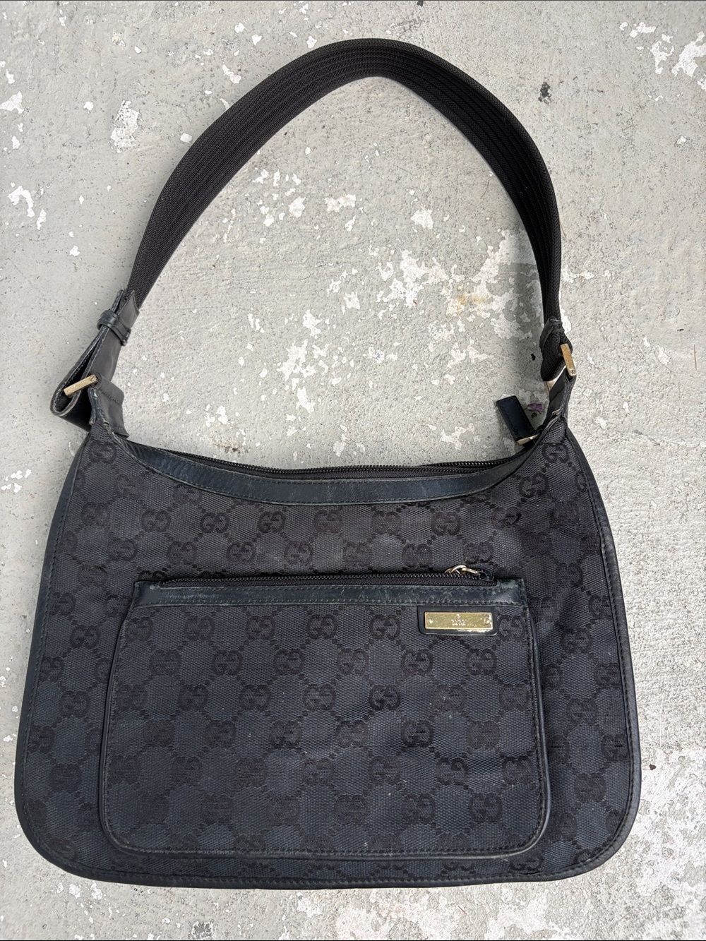 Vintage Gucci canvas shoulder bag